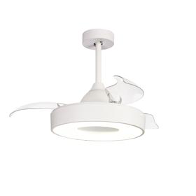 M8216  Coin Air 60W LED Dimmable Ceiling Light & Fan; Remote Controlled White